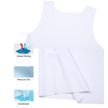 Men's seamless shaping short vest, sleeveless slim fit underwear, high elasticity breathable comfortable vest